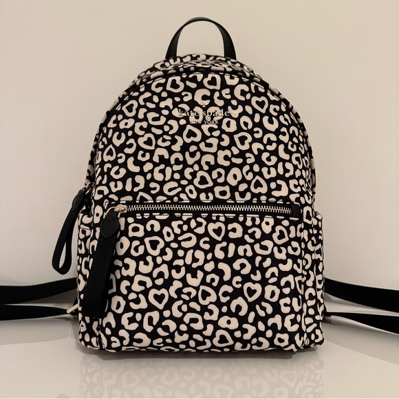 Kate Spade New York Chelsea Leopard Heart Medium Backpack - Picture 7 of 13